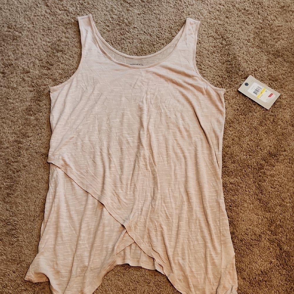 G.H. Bass & Co. Cream Asymmetrical Tank Top - Picture 1 of 5
